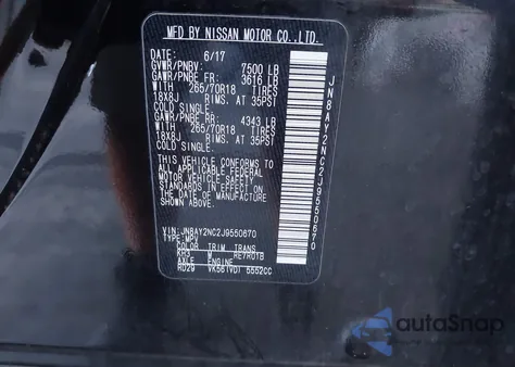 2018 Nissan Armada Sv из США, поврежденный, VIN JN8AY2NC2J9550670